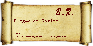 Burgmayer Rozita névjegykártya